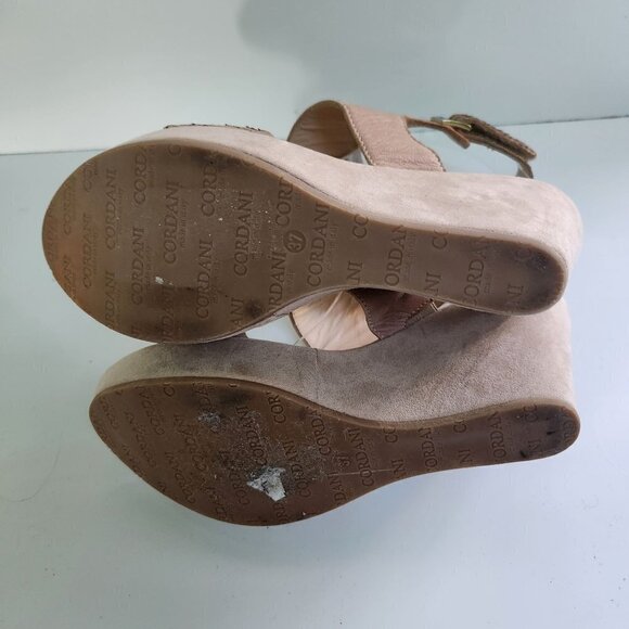 Cordani Made In Italy Beige Leather Platform Sandals Size 37 - Picture 5 of 8
